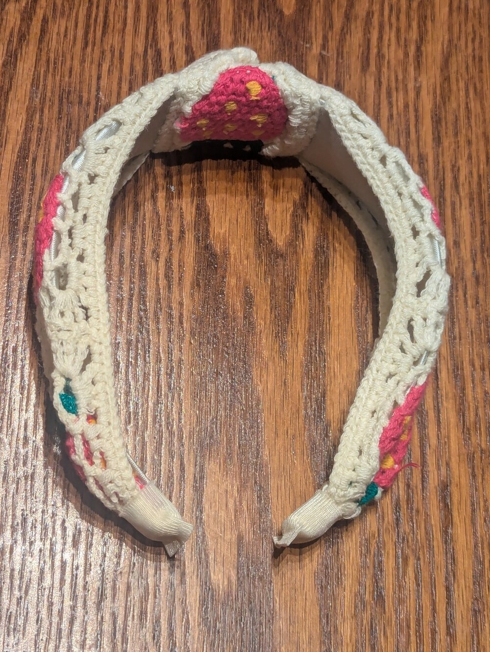 Knitted Yarn Strawberry Knotted Headband New!
